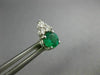 ESTATE .60CT DIAMOND & AAA EMERALD 14KT WHITE GOLD 3D ROUND STUD EARRINGS #26659