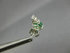 ESTATE .60CT DIAMOND & AAA EMERALD 14KT WHITE GOLD 3D ROUND STUD EARRINGS #26659