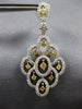 ESTATE LARGE 1.91CT WHITE & FANCY YELLOW DIAMOND 18K 2 TONE GOLD FLOWER EARRINGS