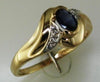 .69CT DIAMOND & AAA SAPPHIRE 14KT YELLOW GOLD 3D OVAL SEMI BEZEL FRIENSHIP RING