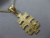 ESTATE 14KT YELLOW GOLD HANDCRAFTED ANGEL FLOATING CROSS PENDANT & CHAIN #24849