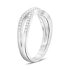 ESTATE .24CT DIAMOND 14K WHITE GOLD INFINITY OPEN SHANK WEDDING ANNIVERSARY RING