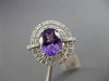 ESTATE 2.70CT DIAMOND & AAA AMETHYST 14K WHITE GOLD DOUBLE HALO ENGAGEMENT RING