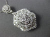 ESTATE LARGE 2.30CT DIAMOND 18KT WHITE GOLD 3D FILIGREE MULTI SHAPE DROP PENDANT