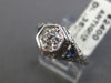 ANTIQUE .43CT DIAMOND & AAA SAPPHIRE 18KT WHITE GOLD 3D ENGAGEMENT RING #21681