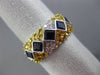 ESTATE 2.37CT DIAMOND & AAA YELLOW BLUE SAPPHIRE 18KT WHITE GOLD 3D 5 STONE RING