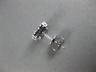 ESTATE .69CT ROUND & BAGUETTE DIAMOND 18KT WHITE GOLD 3D SQUARE HEXAGON EARRINGS