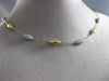ESTATE 1.35CT DIAMOND 14K WHITE & YELLOW GOLD MATTE SHINNY BY THE YARD NECKLACE