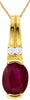 1.40CT DIAMOND & AAA RUBY 14KT YELLOW GOLD OVAL & ROUND CLASSIC FLOATING PENDANT