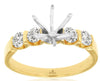 0.60CT DIAMOND 14K 2 TONE GOLD CHANNEL 5 STONE 6 PRONG SEMI MOUNT ENGAGEMENT RING