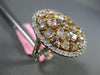 GIA EXTRA LARGE 4.61CT WHITE & PINK DIAMOND 18KT ROSE GOLD 3D OVAL COCKTAIL RING