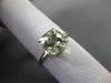 ESTATE WIDE 2.0CT AAA GREEN TOPAZ 14KT YELLOW GOLD 3D SQUARE SOLITAIRE FUN RING