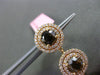 ESTATE LARGE 8.15CT WHITE & CHOCOLATE FANCY DIAMOND 18KT ROSE GOLD 3D EARRINGS