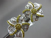 ESTATE 2.63CT WHITE & YELLOW DIAMOND 18KT WHITE GOLD 3D FLOWER CLIP ON EARRINGS