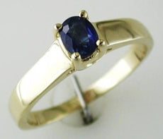 .45CT AAA SAPPHIRE 14KT YELLOW GOLD 3D OVAL SOLITAIRE FRIENDSHIP PROMISE RING