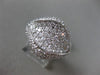 ESTATE LARGE 2.36CT DIAMOND 18KT WHITE GOLD 3D FRENCH KISS CLUSTER LOVE FUN RING
