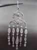 ESTATE LARGE 1.50CT DIAMOND 14KT WHITE GOLD CHANDELIER FILIGREE HANGING EARRINGS