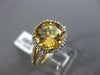 ESTATE 3.52CT DIAMOND & AAA CITRINE 14KT YELLOW GOLD ROUND HALO ENGAGEMENT RING