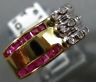 ANTIQUE .47CT DIAMOND & AAA RUBY 14K WHITE & YELLOW GOLD 3D COCKTAIL RING #18761