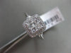 ESTATE WIDE .47CT DIAMOND 18KT WHITE GOLD 3D SQUARE HALO PROMISE ENGAGEMENT RING