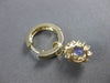 ESTATE 1.20CT DIAMOND & AAA TANZANITE 14KT YELLOW GOLD CLUSTER HANGING EARRINGS