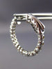 ESTATE .95CT DIAMOND 14KT WHITE GOLD 3D CLASSIC DOUBLE SIDED HOOP EARRINGS 2mm