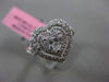 ESTATE 1.23CT ROUND & HEART DIAMOND 18KT WHITE GOLD HEART SHAPE DOUBLE HALO RING