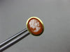 ESTATE OVAL 14KT YELLOW GOLD HANDCRAFTED LADY SHELL CAMEO EARRINGS 10mm #19573