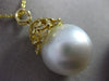 ESTATE MASSIVE .10CT DIAMOND 18K YELLOW GOLD SOUTH SEA PEARL BUTTERFLY PENDANT