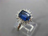 ESTATE WIDE 2.21CT DIAMOND & AAA SAPPHIRE PLATINUM FLOWER ENGAGEMENT RING #26327