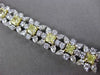 ESTATE LARGE & WIDE 19.0CT MULTI COLOR DIAMOND 18K TWO TONE GOLD TENNIS BRACELET