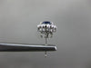 ESTATE 1.45CT DIAMOND & AAA SAPPHIRE 14KT WHITE GOLD ROUND FLOWER STUD EARRINGS