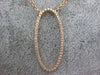 ESTATE LARGE .21CT DIAMOND 18KT ROSE GOLD 3D PAVE OPEN OVAL FLOATING FUN PENDANT