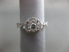 ESTATE .58CT ROUND DIAMOND 18KT WHITE GOLD DOUBLE HALO ENGAGEMENT PROMISE RING