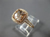 ESTATE LARGE 1.40CT DIAMOND & AAA MORGANITE 14KT ROSE GOLD HALO ENGAGEMENT RING