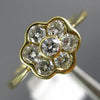 ESTATE .51CT DIAMOND 14K YELLOW GOLD 3D SEVEN STONE FLOWER BEZEL ETOILE FUN RING