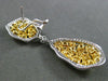 ESTATE LARGE GIA 9.55CT WHITE & YELLOW DIAMOND 18KT 2 TONE GOLD HANGING EARRINGS