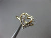 ESTATE .05CT DIAMOND 14KT WHITE & YELLOW GOLD 3D DOUBLE HEART LOVE RING #25124