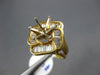 ESTATE LARGE 1CT DIAMOND 14K YELLOW GOLD FLOWER SEMI MOUNT ENGAGEMENT RING