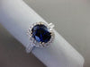 ESTATE 3.22CT DIAMOND & AAA SAPPHIRE 18KT 2 TONE GOLD 3D HALO ENGAGEMENT RING
