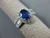 ESTATE 1.90CT DIAMOND & AAA SAPPHIRE 18K WHITE GOLD OVAL CLASSIC ENGAGEMENT RING