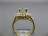 ESTATE .59CT DIAMOND 14K YELLOW GOLD 3D HALO FILIGREE SEMI MOUNT ENGAGEMENT RING