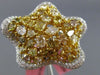 ESTATE MASSIVE 7.40CT WHITE & INTENSE DIAMOND 18KT TWO TONE GOLD 3D STAR RING