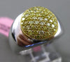 ESTATE WIDE .65CT YELLOW DIAMOND 18KT TWO TONE GOLD CIRCULAR PAVE FILIGREE RING