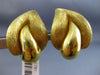 ESTATE LARGE HENRY DUNAY 18K YELLOW GOLD LEAF FLAME HANDCRAFTED CLIP ON EARRINGS