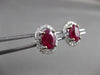 ESTATE 2.41CT DIAMOND & AAA RUBY 14KT WHITE GOLD 3D OVAL HALO STUD EARRINGS