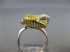 ESTATE LARGE .90CT WHITE & FANCY YELLOW DIAMOND 18KT 2 TONE GOLD LOVE KNOT RING
