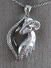 ESTATE .34CT ROUND DIAMOND 14KT WHITE GOLD 3D CLASSIC HAPPY RAM FLOATING PENDANT