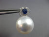 EXTRA LARGE .84CT DIAMOND AAA SAPPHIRE & SOUTH SEA PEARL 18K WHITE GOLD EARRINGS