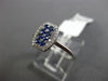 ESTATE .35CT DIAMOND & AAA SAPPHIRE 14KT WHITE GOLD MULTI ROW RECTANGULAR RING